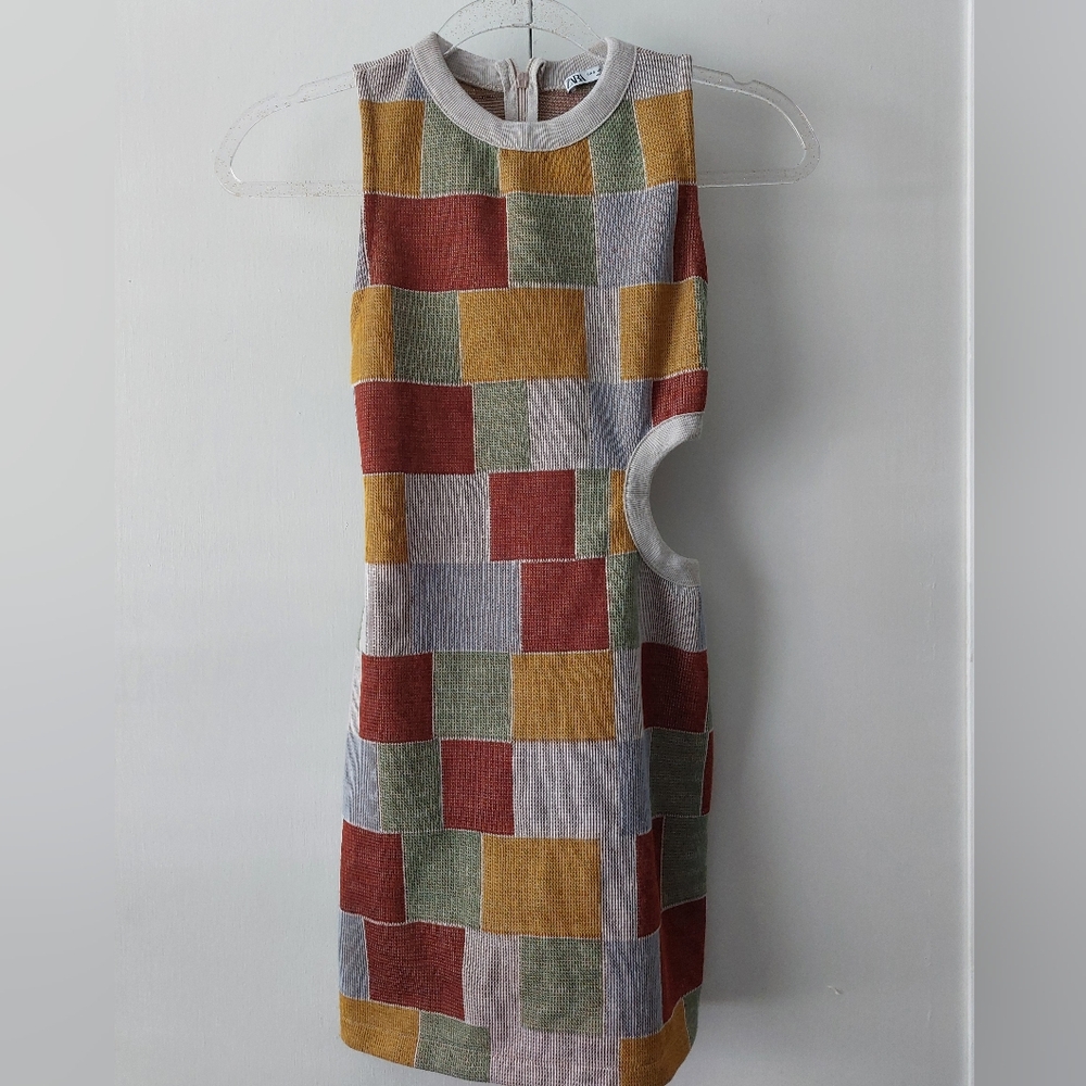 Zara Multicolor Patchwork Mini Dress
